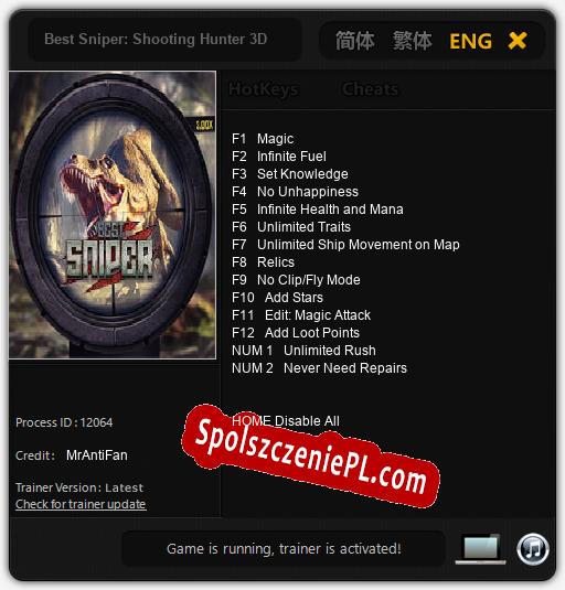 Best Sniper: Shooting Hunter 3D: Cheats, Trainer +14 [MrAntiFan]