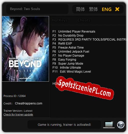 Beyond: Two Souls: Trainer +11 [v1.3]