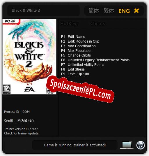 Black & White 2: Cheats, Trainer +9 [MrAntiFan]