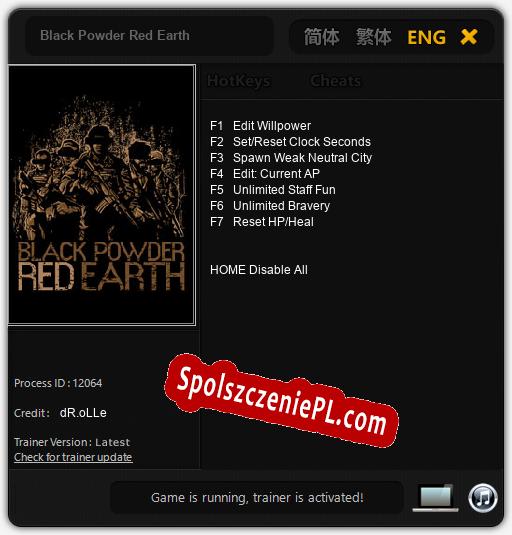 Treinador liberado para Black Powder Red Earth [v1.0.3]