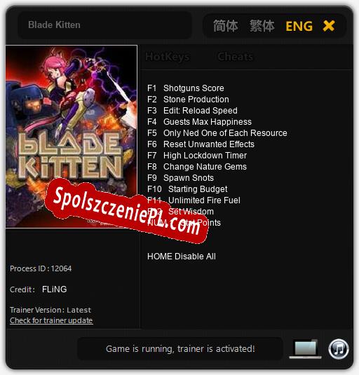 Treinador liberado para Blade Kitten [v1.0.9]