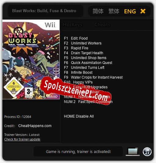 Treinador liberado para Blast Works: Build, Fuse & Destroy [v1.0.1]