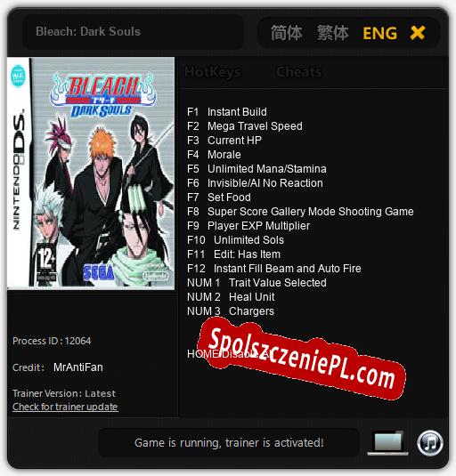 Bleach: Dark Souls: Cheats, Trainer +15 [MrAntiFan]