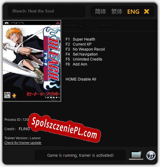 Treinador liberado para Bleach: Heat the Soul [v1.0.6]