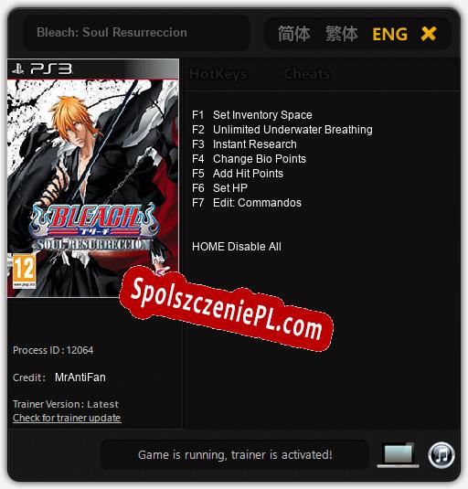 Bleach: Soul Resurreccion: Trainer +7 [v1.9]