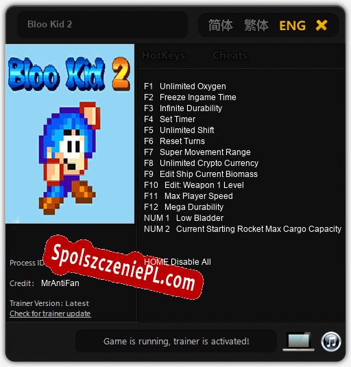 Bloo Kid 2: Cheats, Trainer +14 [MrAntiFan]