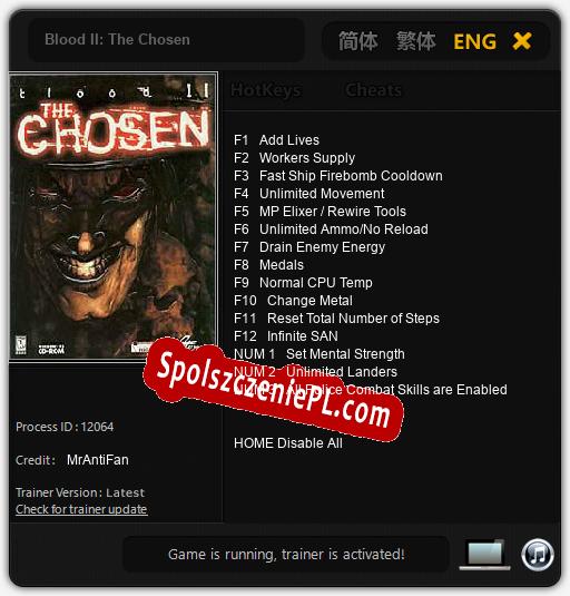 Blood II: The Chosen: Cheats, Trainer +15 [MrAntiFan]