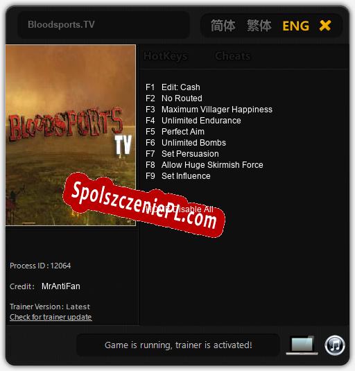 Bloodsports.TV: Trainer +9 [v1.6]