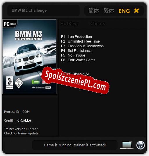 BMW M3 Challenge: Cheats, Trainer +6 [dR.oLLe]