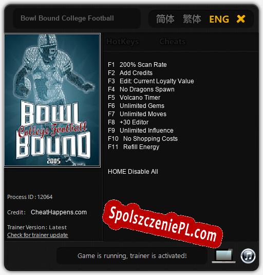 Bowl Bound College Football: Cheats, Trainer +11 [CheatHappens.com]