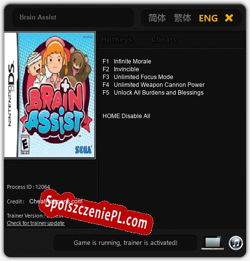 Brain Assist: Cheats, Trainer +5 [CheatHappens.com]