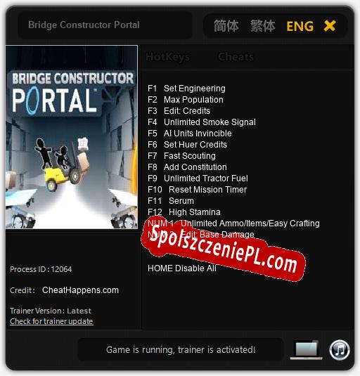 Bridge Constructor Portal: Cheats, Trainer +14 [CheatHappens.com]