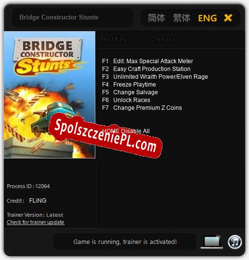 Bridge Constructor Stunts: Trainer +7 [v1.8]