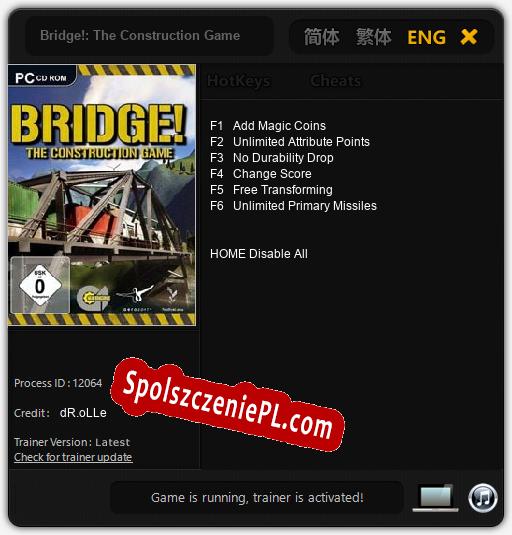 Treinador liberado para Bridge!: The Construction Game [v1.0.2]