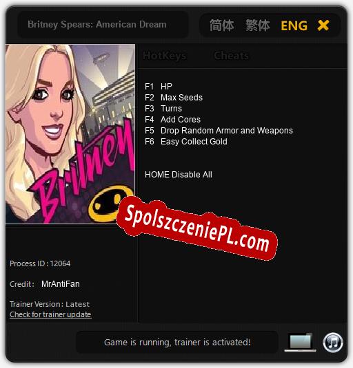 Treinador liberado para Britney Spears: American Dream [v1.0.2]