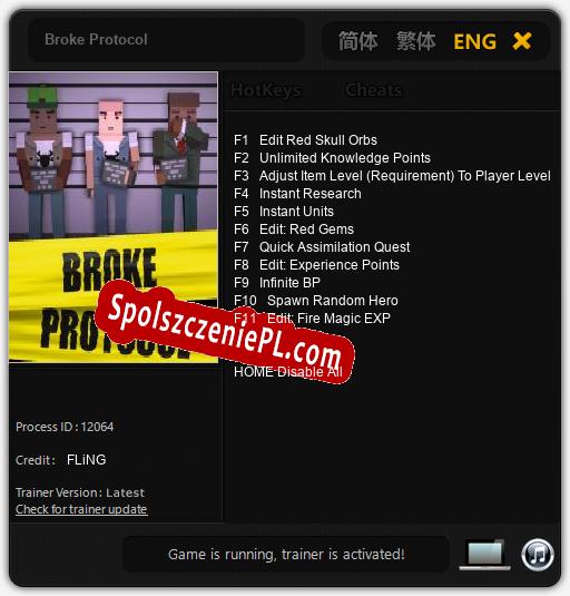 Broke Protocol: Cheats, Trainer +11 [FLiNG]