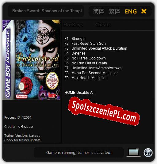 Broken Sword: Shadow of the Templars: Cheats, Trainer +9 [dR.oLLe]