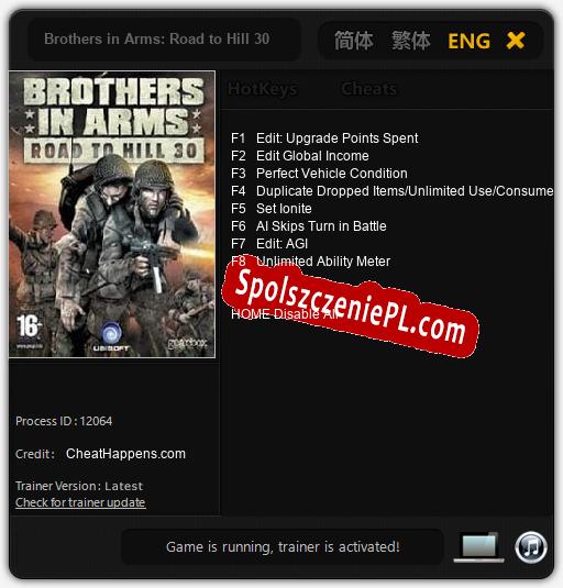 Brothers in Arms: Road to Hill 30: Trainer +8 [v1.5]