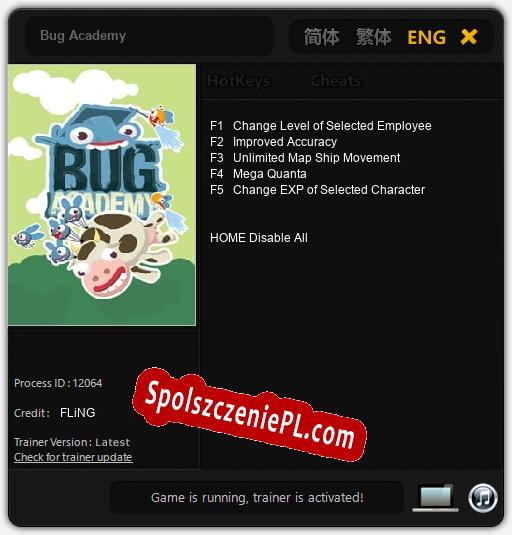 Bug Academy: Cheats, Trainer +5 [FLiNG]