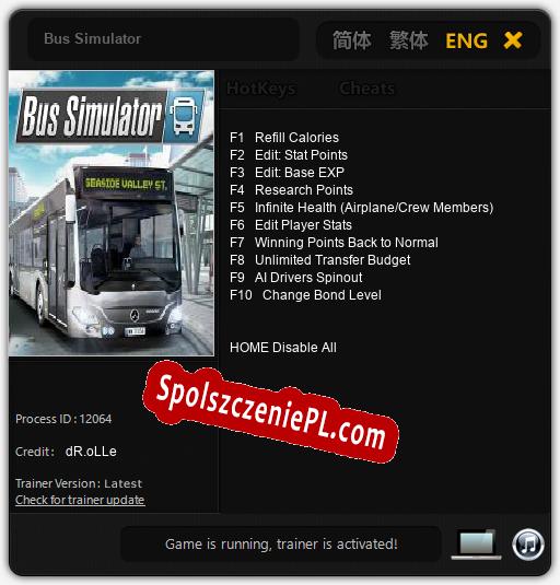 Treinador liberado para Bus Simulator [v1.0.2]