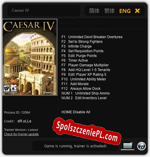 Treinador liberado para Caesar IV [v1.0.5]