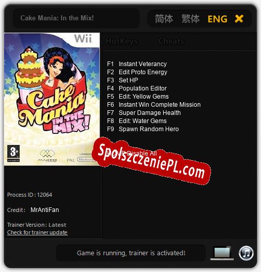 Treinador liberado para Cake Mania: In the Mix! [v1.0.4]