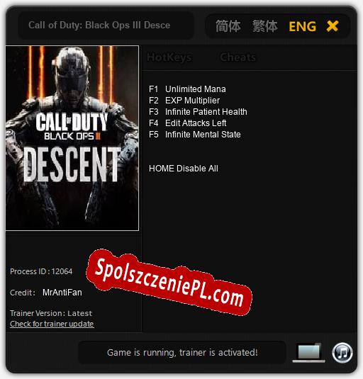 Call of Duty: Black Ops III Descent: Cheats, Trainer +5 [MrAntiFan]