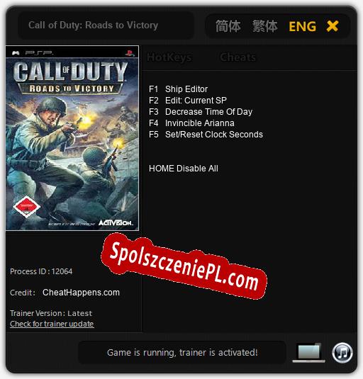 Treinador liberado para Call of Duty: Roads to Victory [v1.0.9]