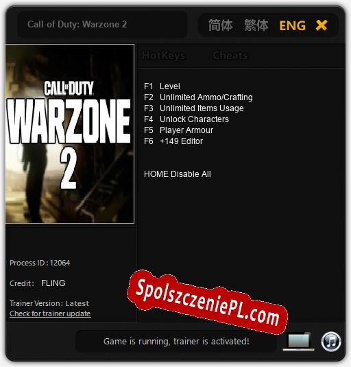 Call of Duty: Warzone 2: Cheats, Trainer +6 [FLiNG]