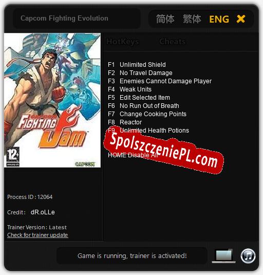 Treinador liberado para Capcom Fighting Evolution [v1.0.2]