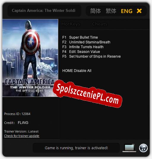 Captain America: The Winter Soldier: Trainer +5 [v1.7]