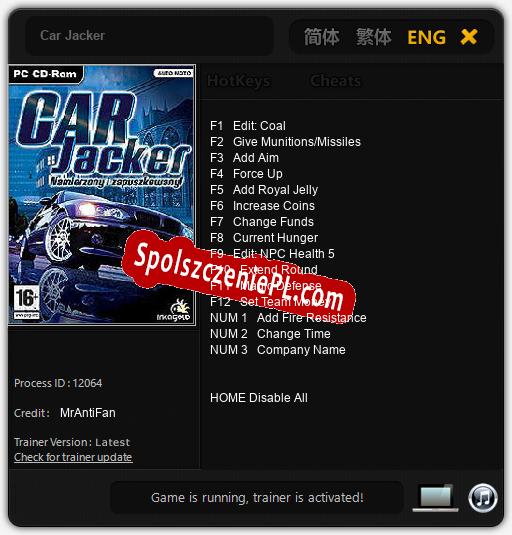 Car Jacker: Cheats, Trainer +15 [MrAntiFan]