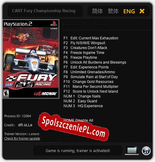 CART Fury Championship Racing: Cheats, Trainer +15 [dR.oLLe]