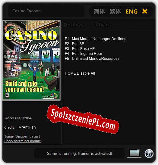 Casino Tycoon: Treinador (V1.0.25)