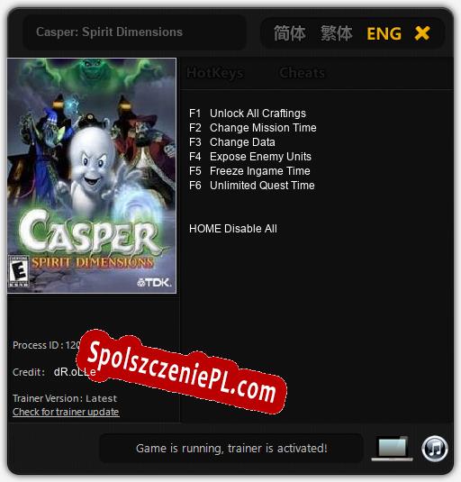 Treinador liberado para Casper: Spirit Dimensions [v1.0.4]