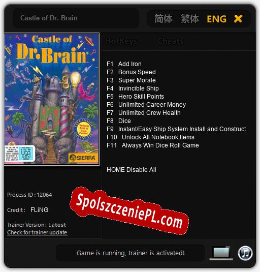 Castle of Dr. Brain: Treinador (V1.0.61)