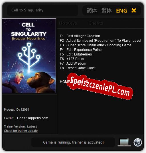 Cell to Singularity: Cheats, Trainer +8 [CheatHappens.com]