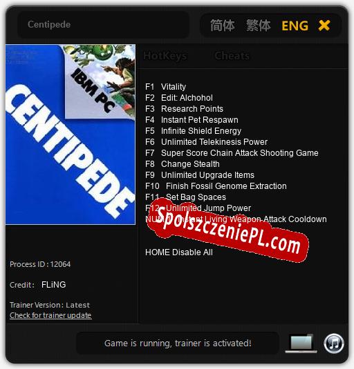 Centipede: Cheats, Trainer +13 [FLiNG]