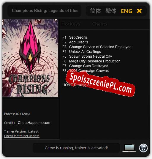 Champions Rising: Legends of Elusia: Trainer +8 [v1.6]