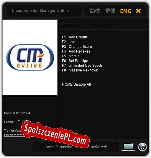 Championship Manager Online: Trainer +8 [v1.2]