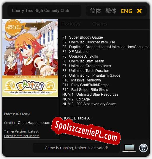 Treinador liberado para Cherry Tree High Comedy Club [v1.0.3]