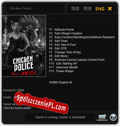 Chicken Police: Trainer +12 [v1.4]