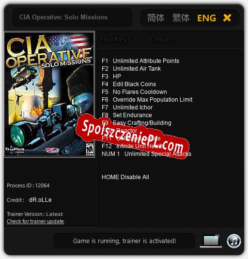 CIA Operative: Solo Missions: Trainer +13 [v1.7]