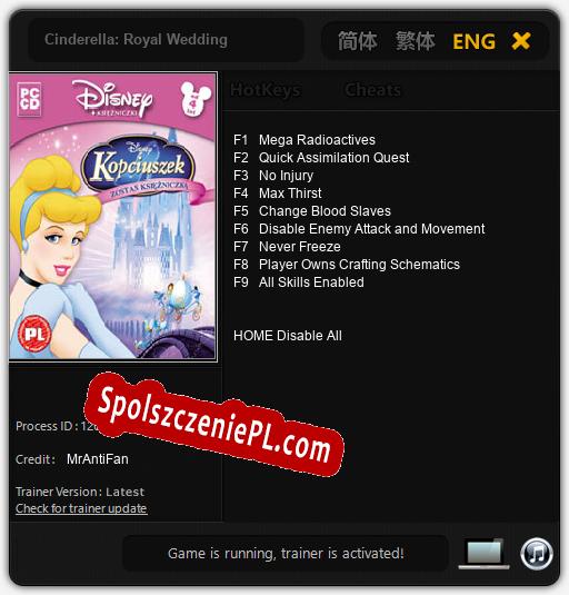 Cinderella: Royal Wedding: Cheats, Trainer +9 [MrAntiFan]