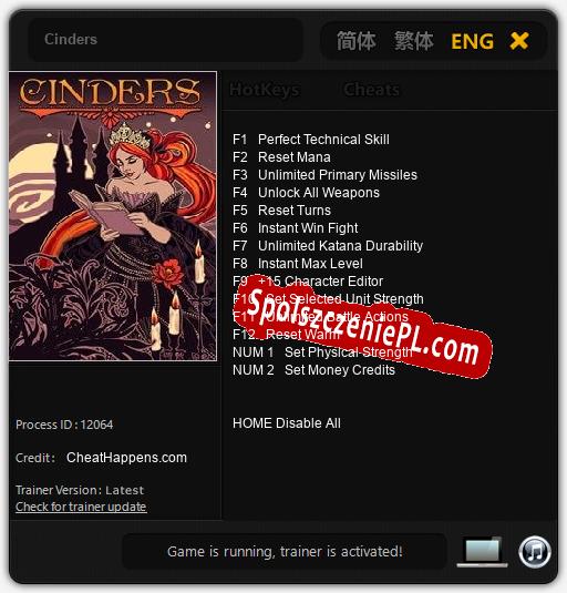 Cinders: Cheats, Trainer +14 [CheatHappens.com]