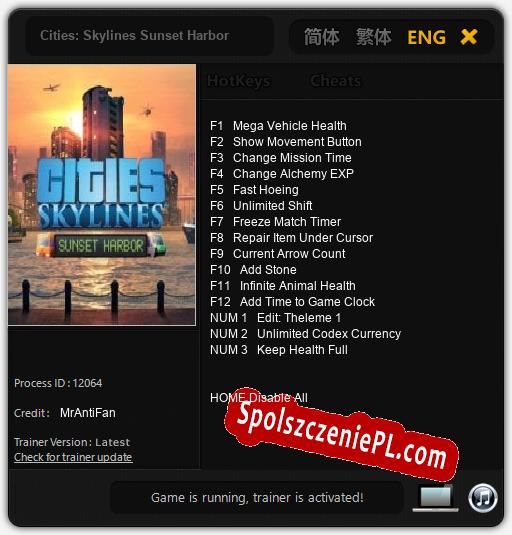 Cities: Skylines Sunset Harbor: Cheats, Trainer +15 [MrAntiFan]