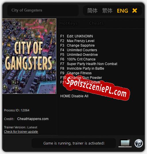 Treinador liberado para City of Gangsters [v1.0.9]