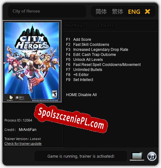 City of Heroes: Cheats, Trainer +9 [MrAntiFan]