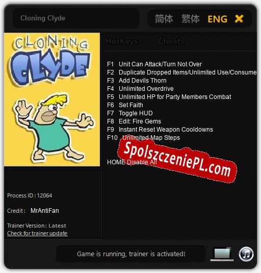 Cloning Clyde: Cheats, Trainer +10 [MrAntiFan]