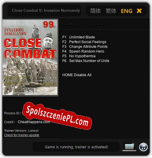 Treinador liberado para Close Combat V: Invasion Normandy [v1.0.7]